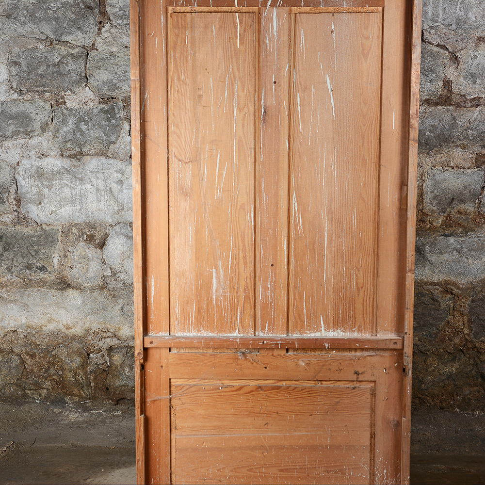 Pine Roll-Front Wardrobe with Built-In Hat Stands