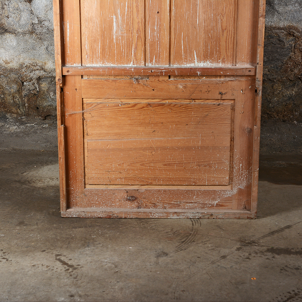 Pine Roll-Front Wardrobe with Built-In Hat Stands
