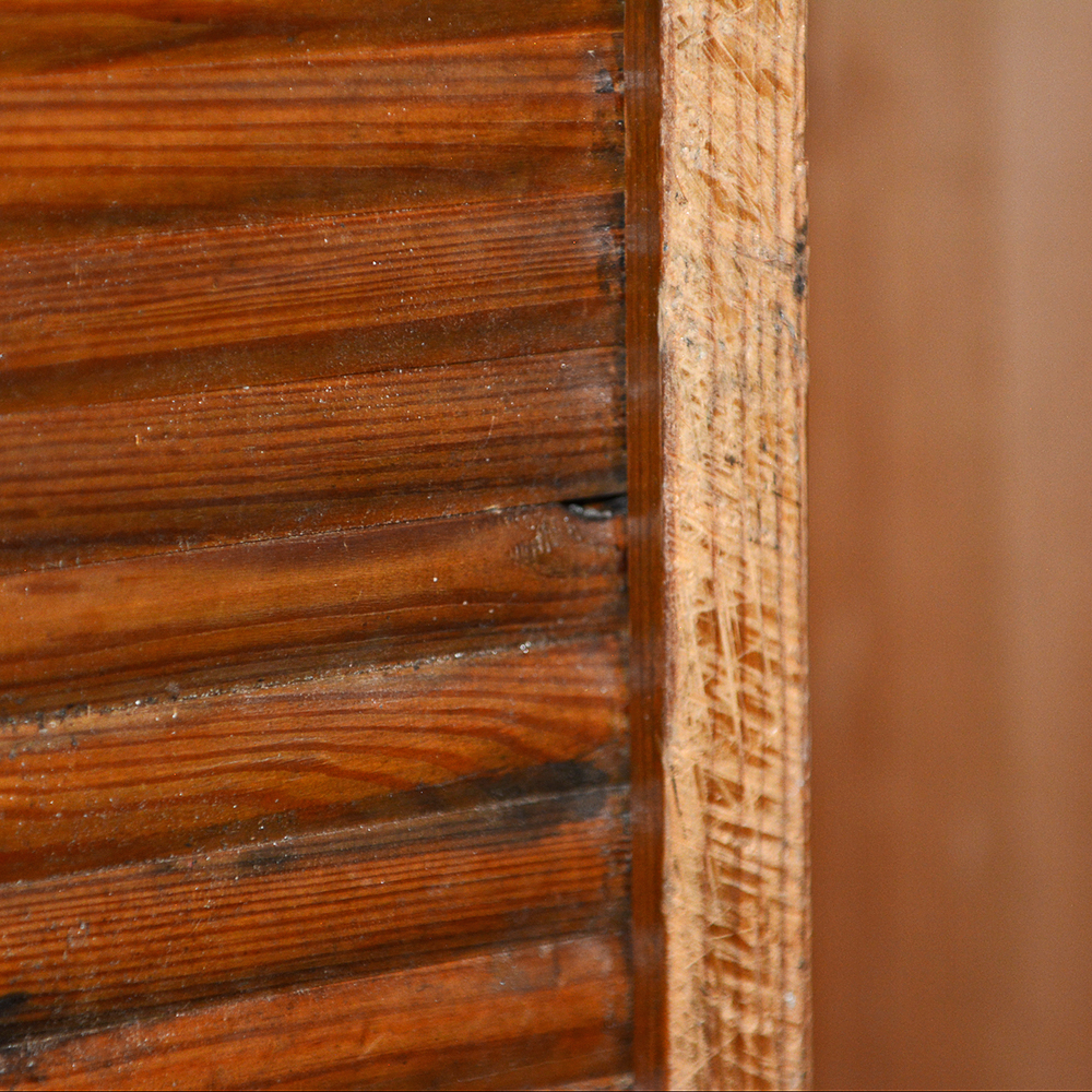 Pine Roll-Front Wardrobe with Built-In Hat Stands