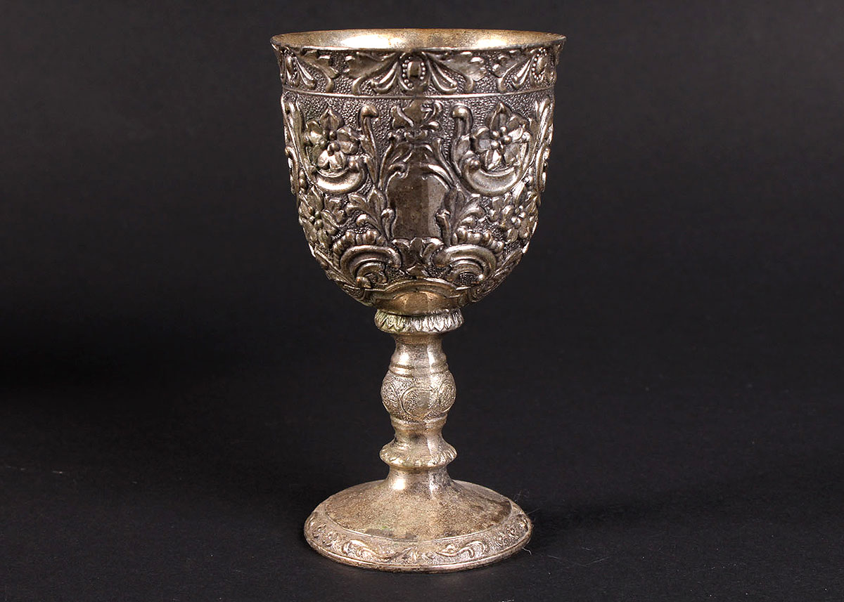 Small Ornate  Silverplate Goblets