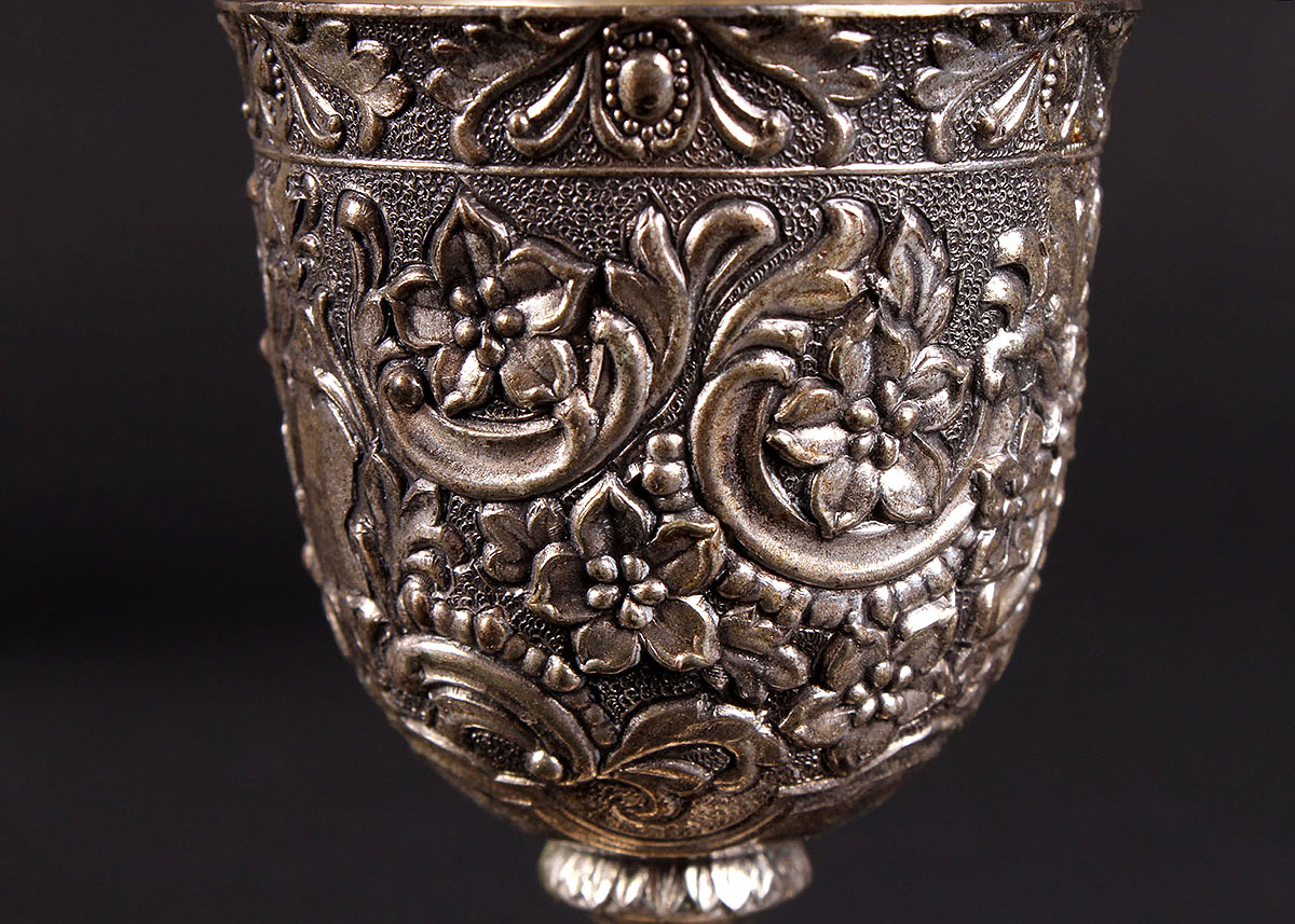 Small Ornate  Silverplate Goblets