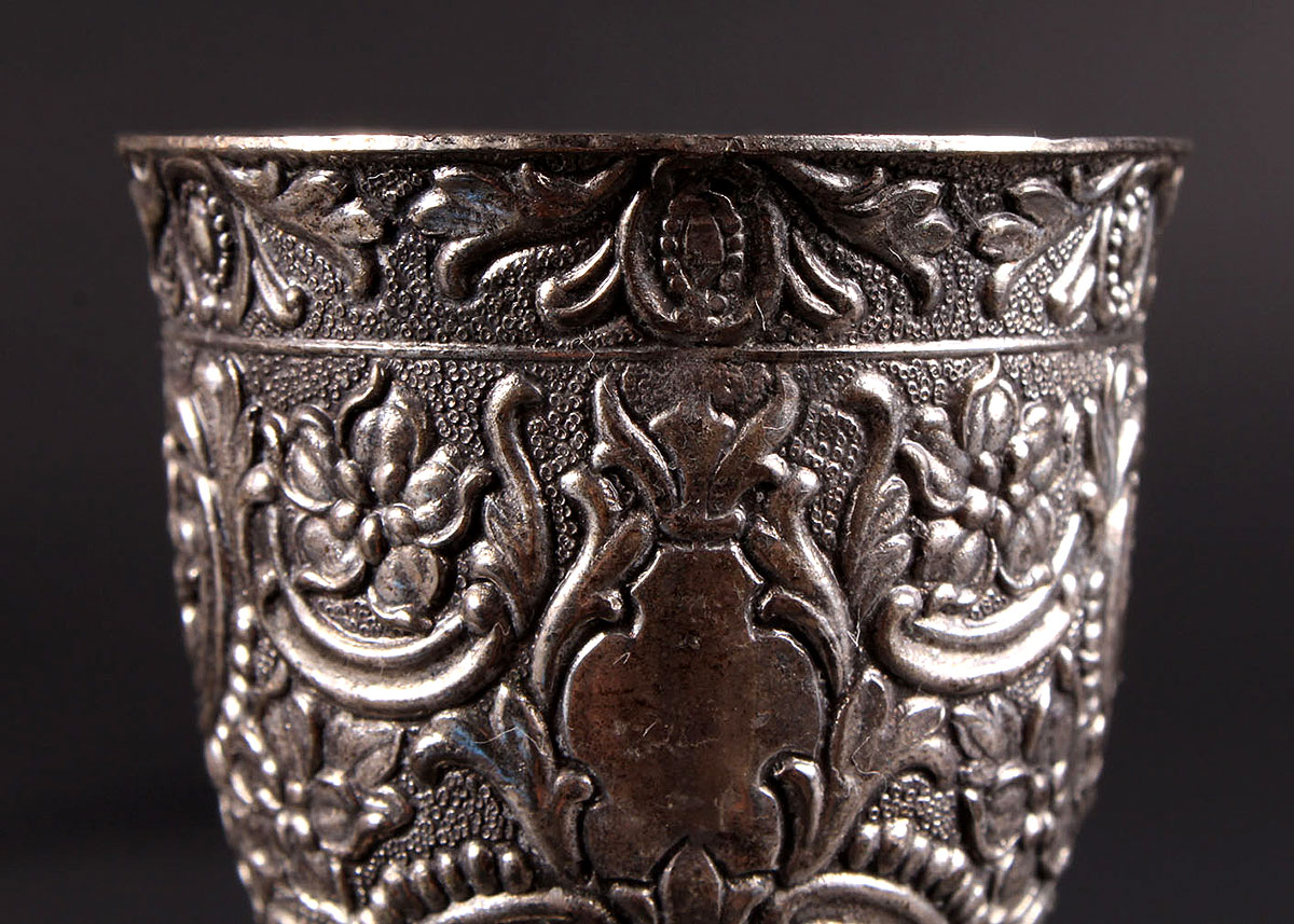 Small Ornate  Silverplate Goblets