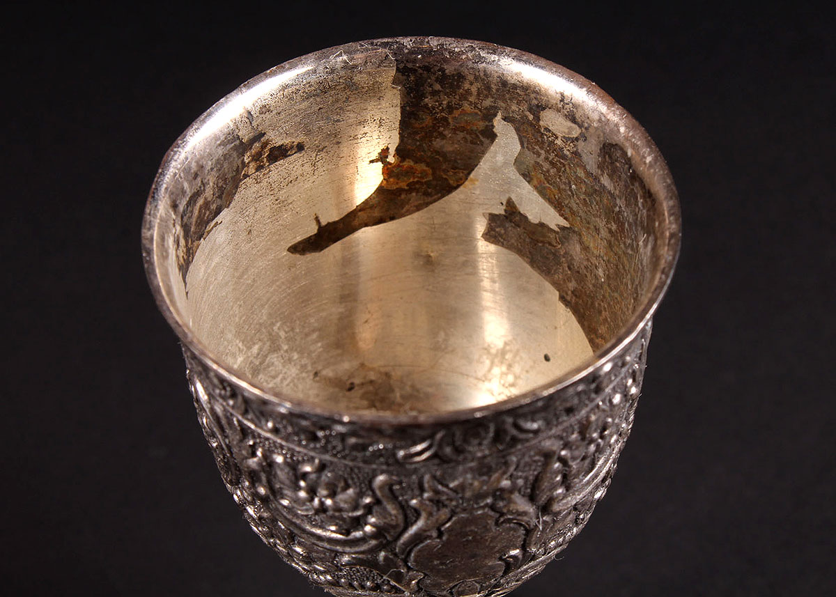 Small Ornate  Silverplate Goblets