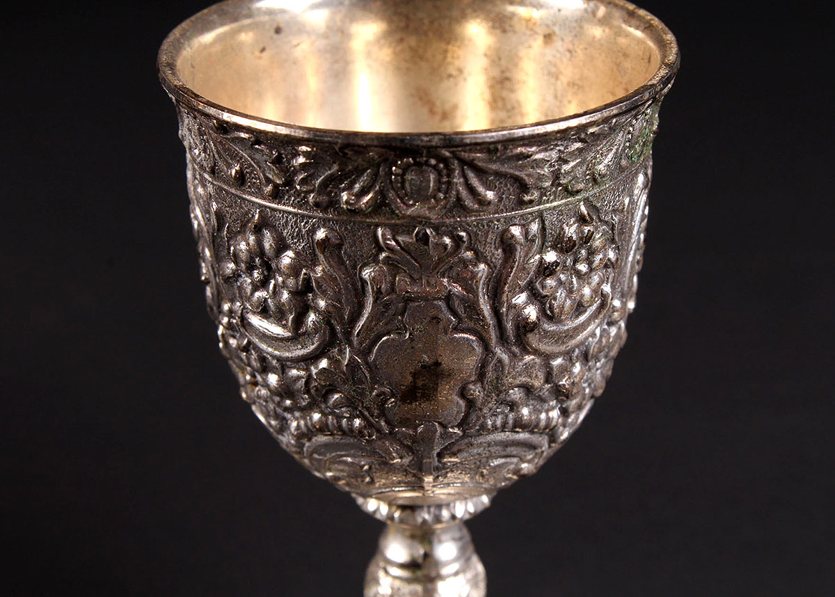 Small Ornate  Silverplate Goblets