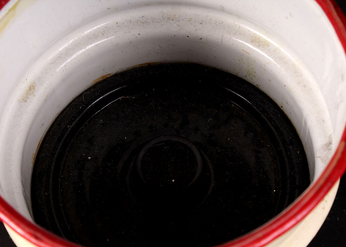 Vintage White and Red Enamelware