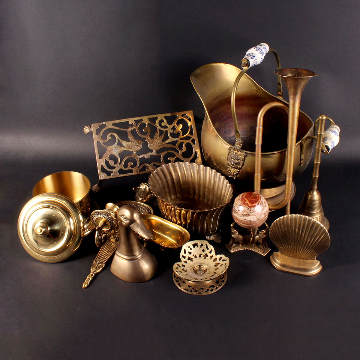 Grouping of Brass Decor