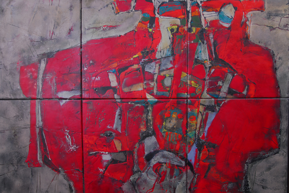 Ute Conrad Fire Enamel Steel Panel Painting