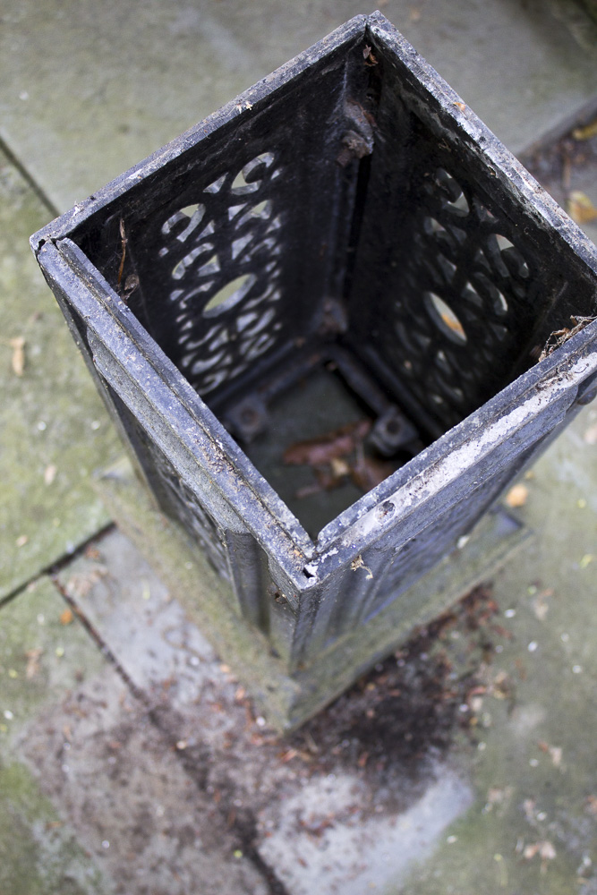 Pair of Metal Pedestal Planters