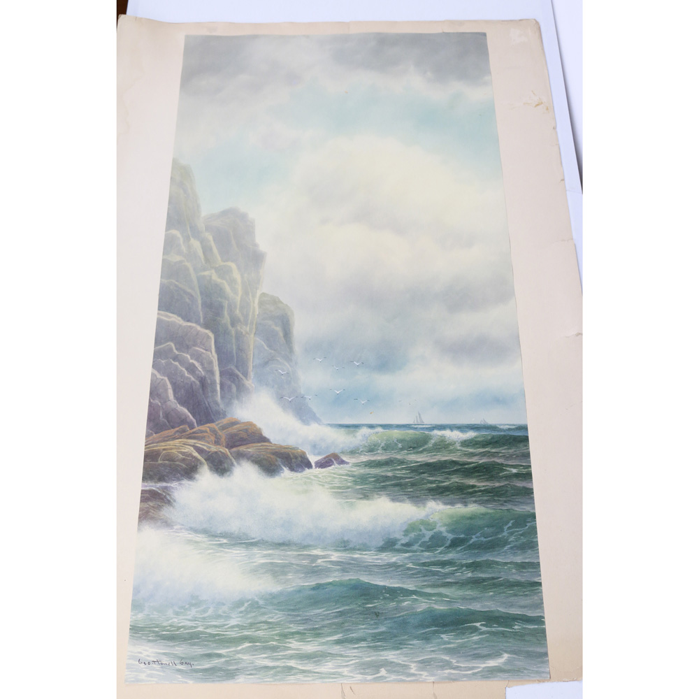 Original Watercolor Seascape by George Howell Gay