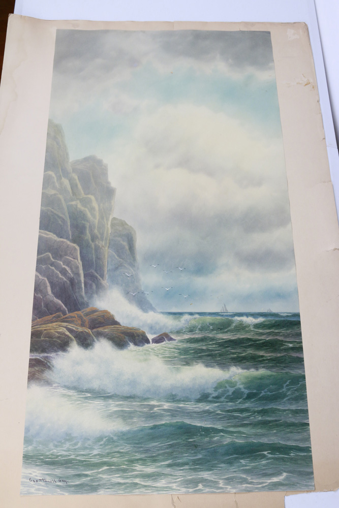 Original Watercolor Seascape by George Howell Gay