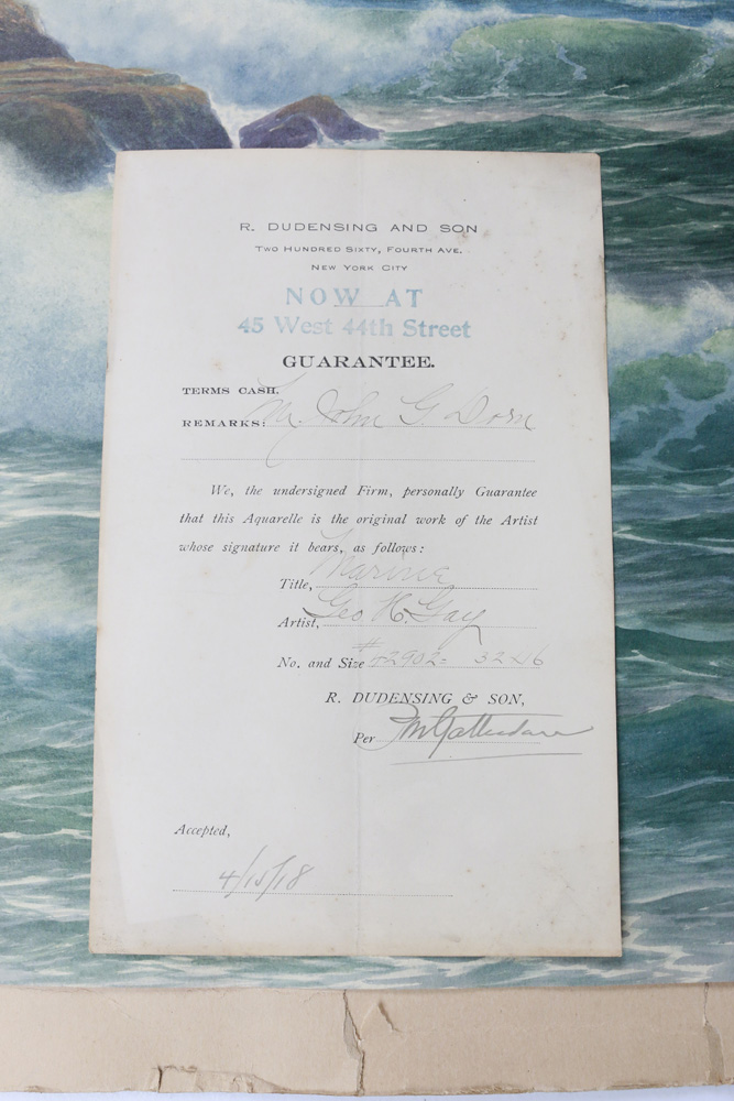 Original Watercolor Seascape by George Howell Gay