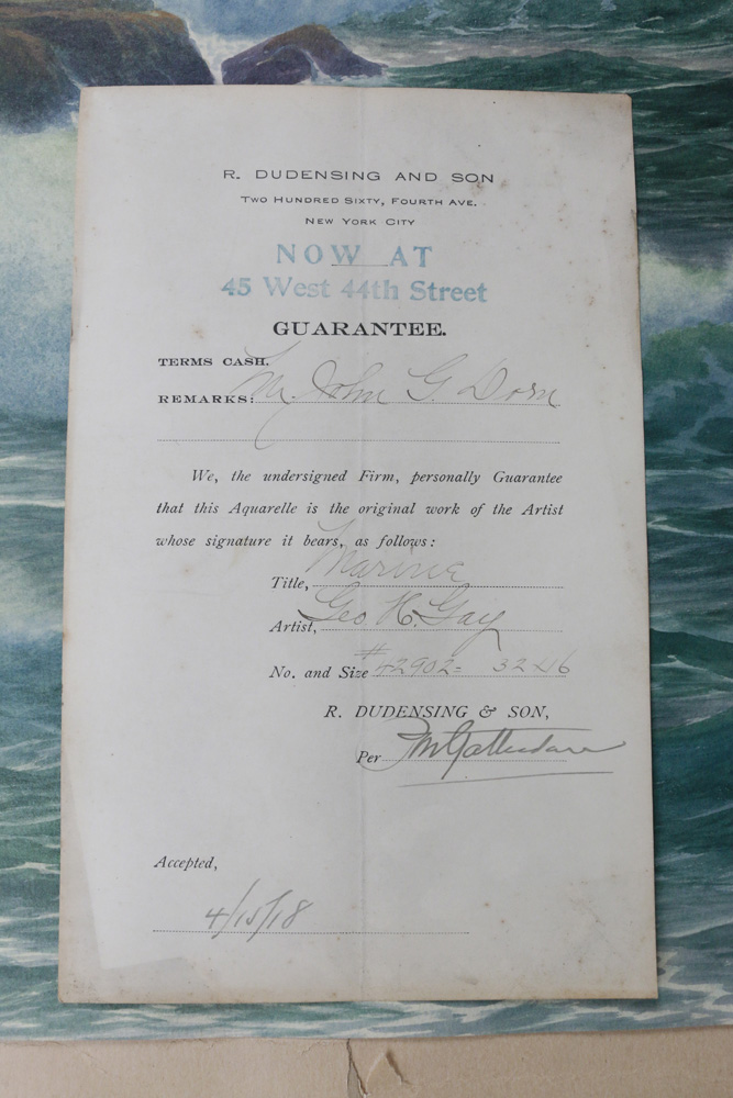 Original Watercolor Seascape by George Howell Gay