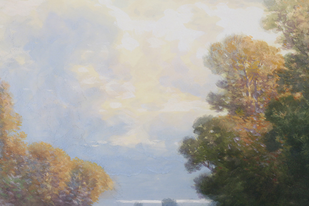 Original Gouache Painting of Cows by Carl Weber