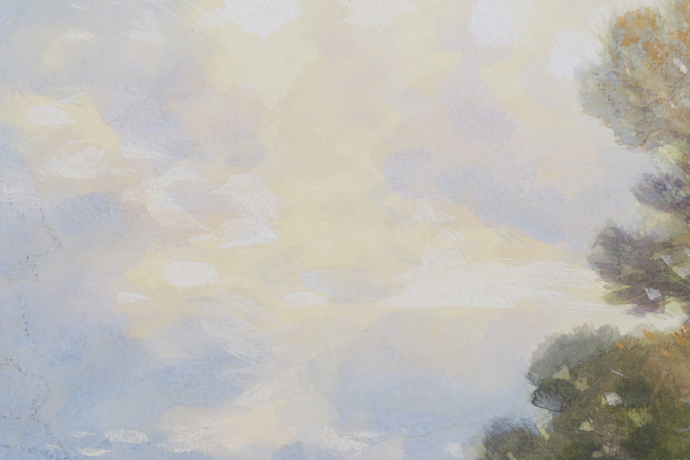 Original Gouache Painting of Cows by Carl Weber