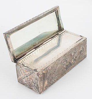 Pair of Coin Silver Lipstick Cases with Blue Glass Stones