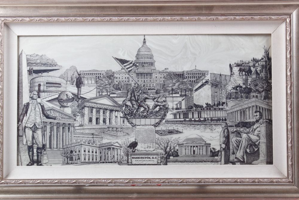 John Wills Washington D.C. Carving on Formica