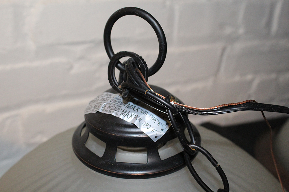 Pair of Ribbed Dome Light Fixtures