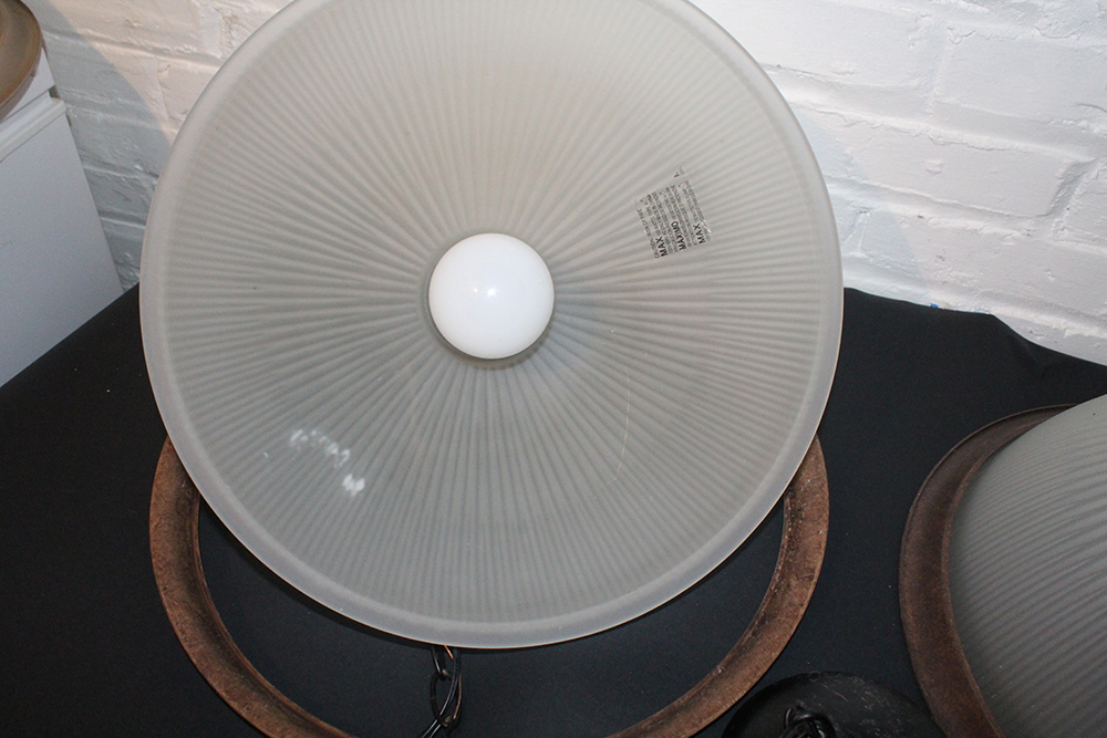 Pair of Ribbed Dome Light Fixtures