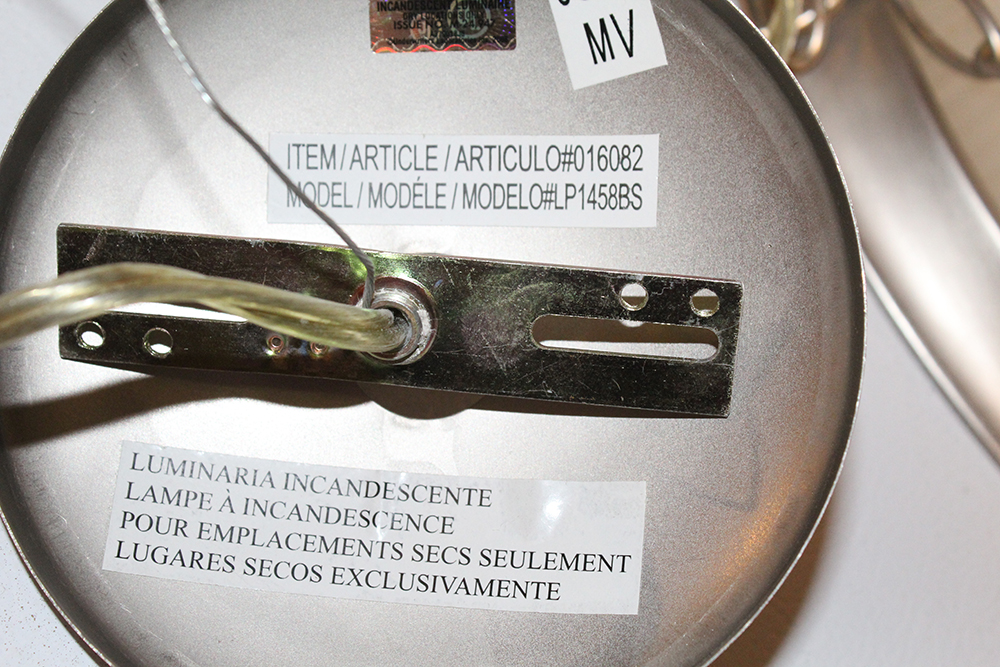 Collection of Ribbed Glass Dome Pendant Light Fixtures