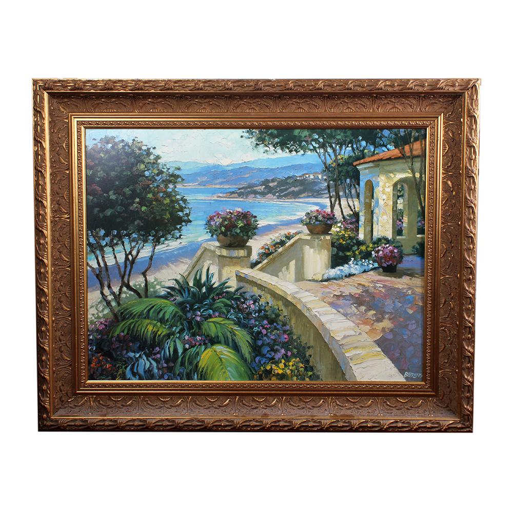 Howard Behrens "Promenade to the Sea" Embellished Giclée