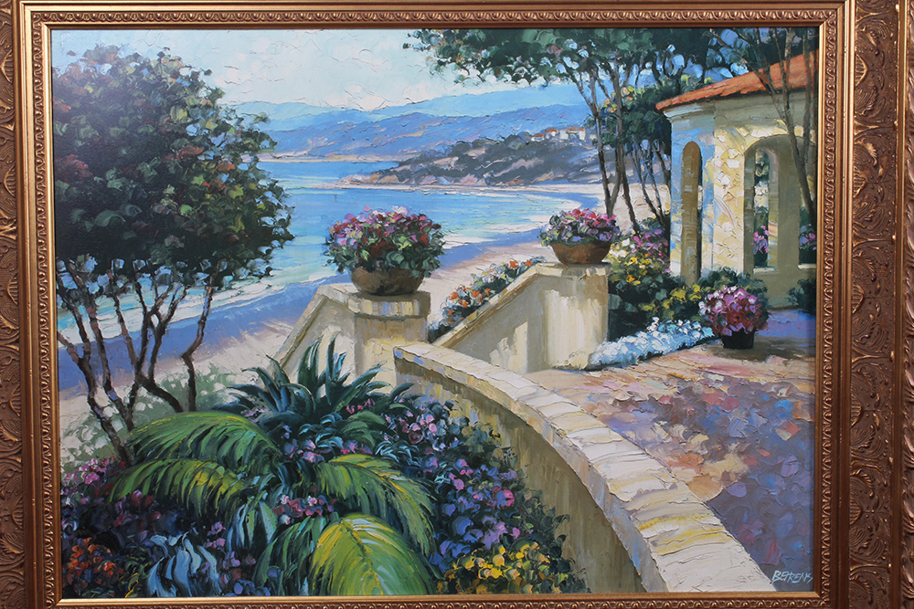 Howard Behrens "Promenade to the Sea" Embellished Giclée