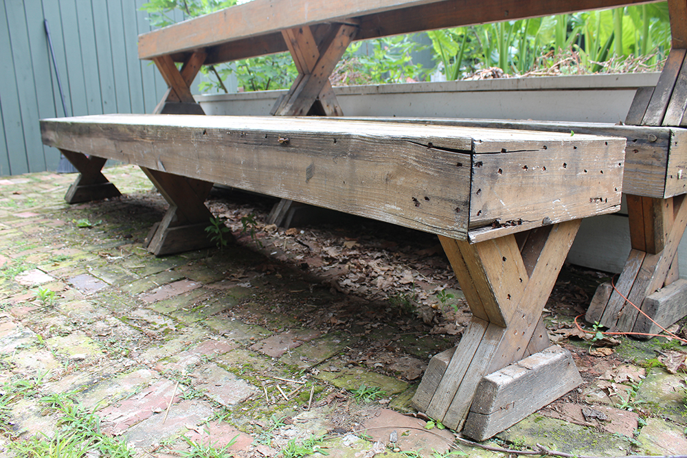 Rustic Hardwood Outdoor Bench