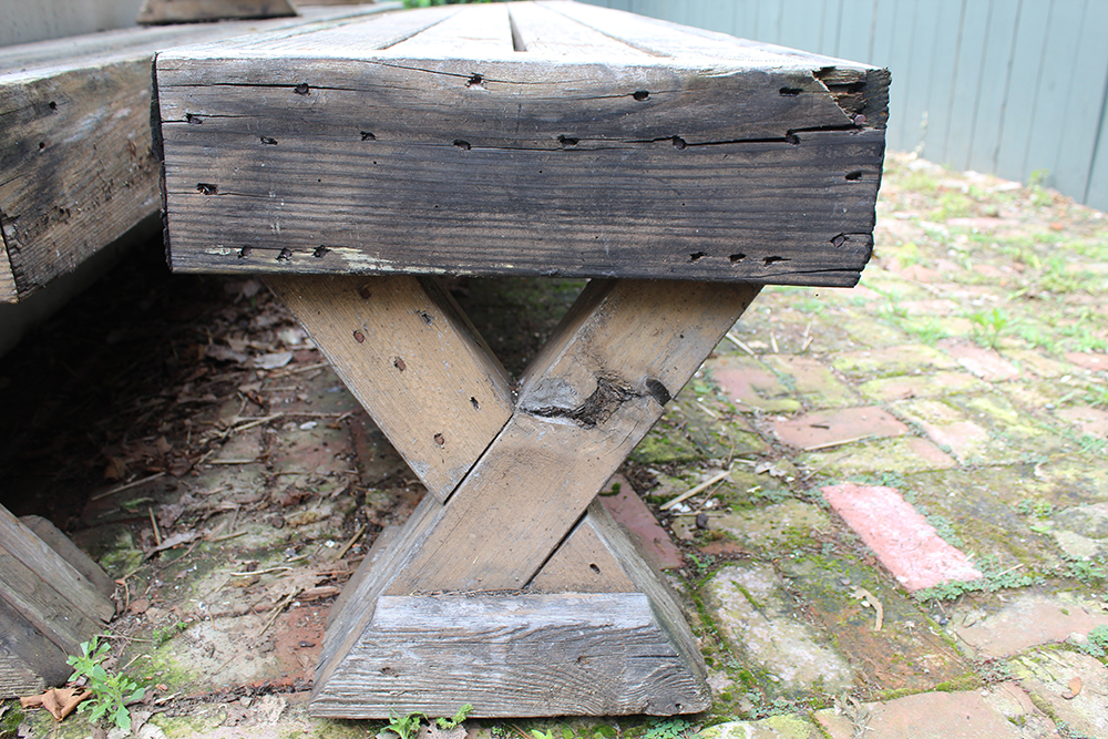 Rustic Hardwood Outdoor Bench