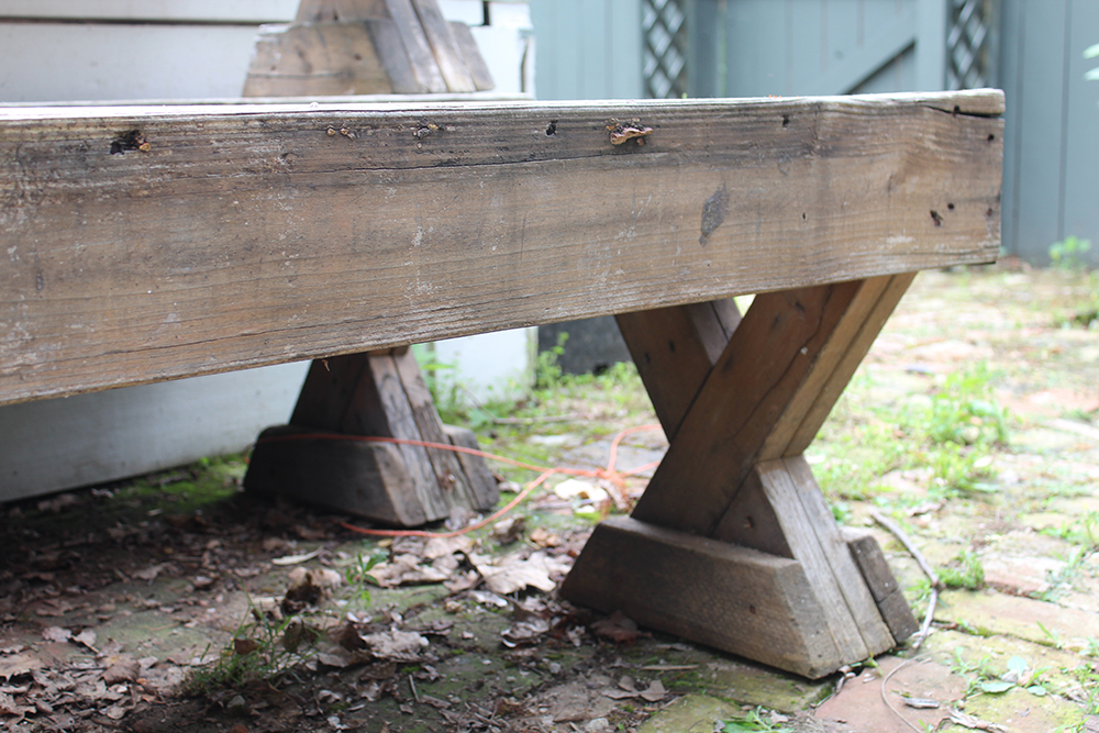 Rustic Hardwood Outdoor Bench