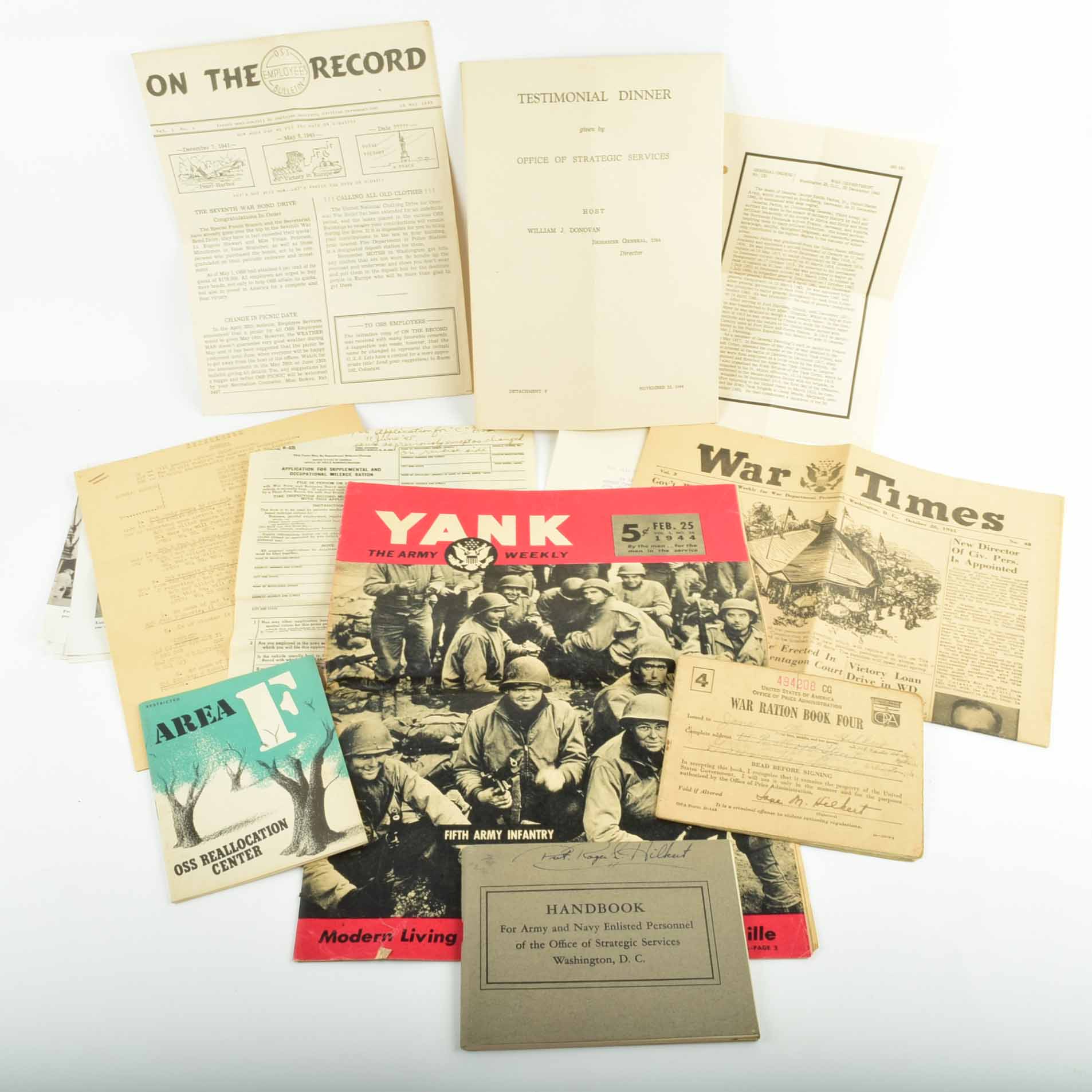 Office of Strategic Services (OSS), WWII Memorabilia and Historic Ephemera