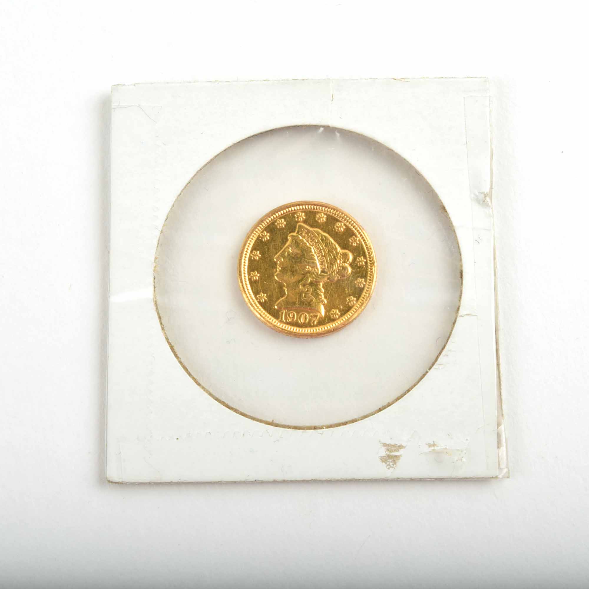 1907 Liberty Head 2 1/2 D Quarter Eagle Gold Coin