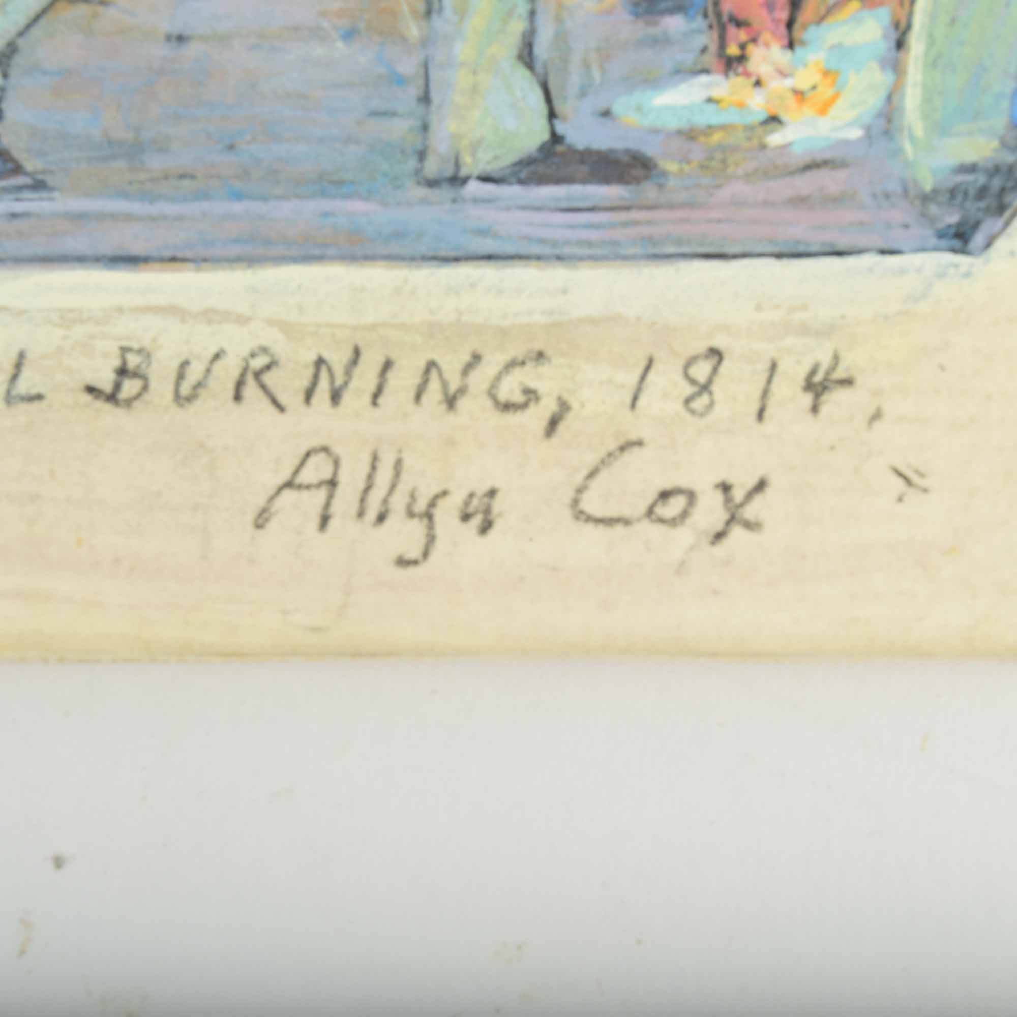 Original Signed Allyn Cox U.S. Capitol Ceiling Rendering of "British Burn the Capitol, 1814"