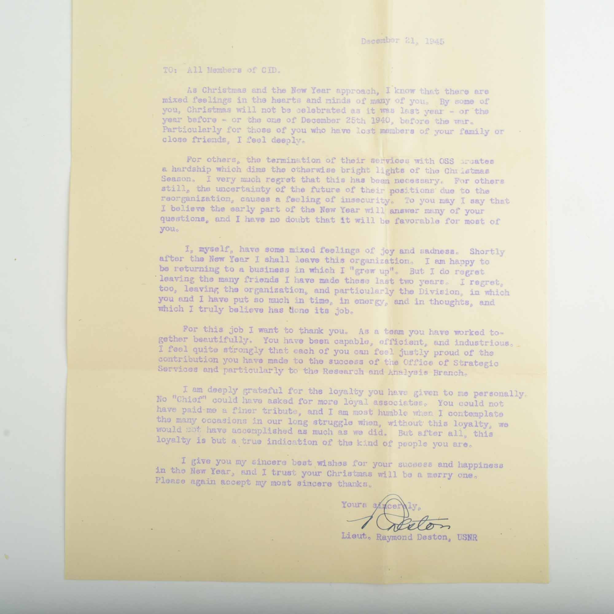 Office of Strategic Services (OSS), WWII Memorabilia and Historic Ephemera