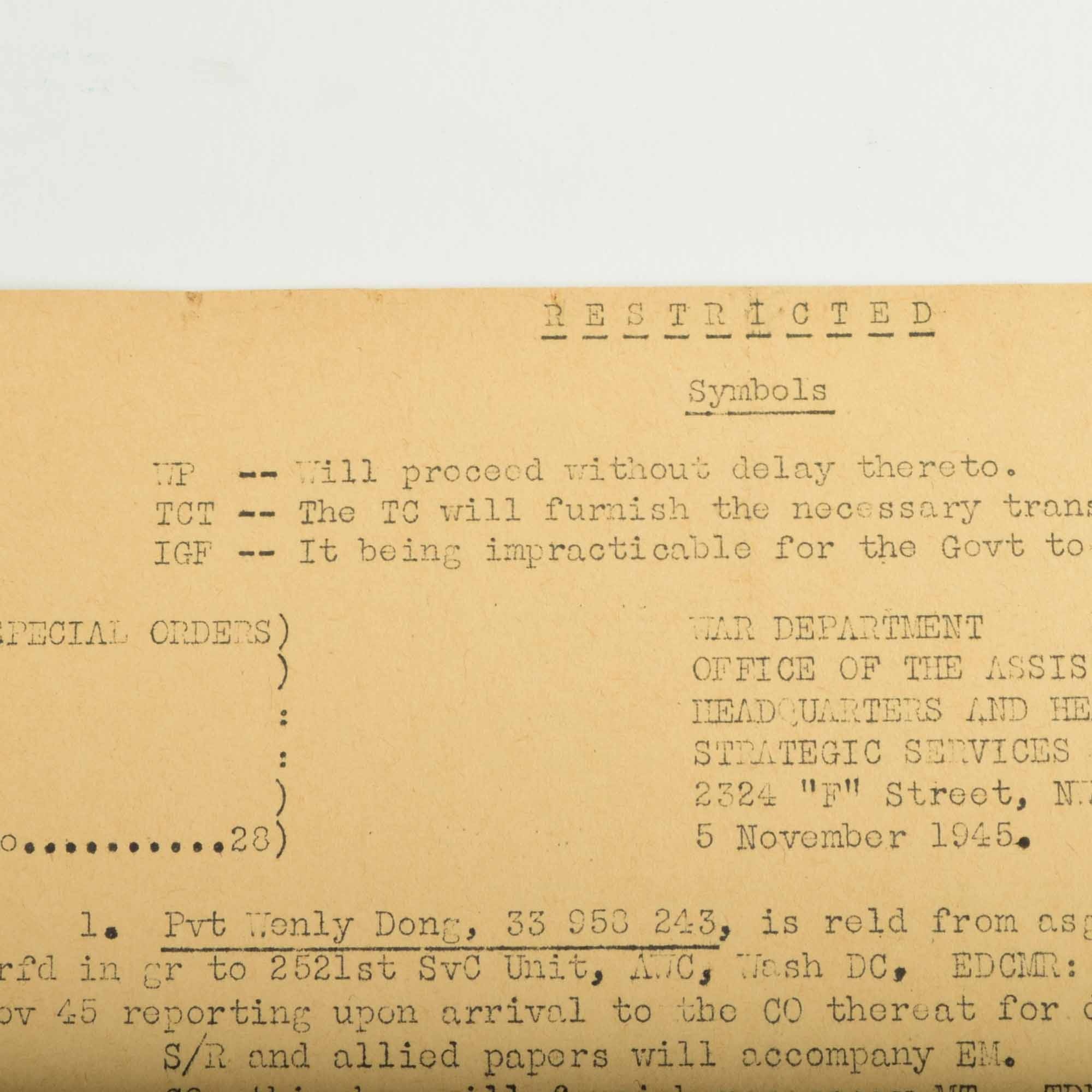 Office of Strategic Services (OSS), WWII Memorabilia and Historic Ephemera