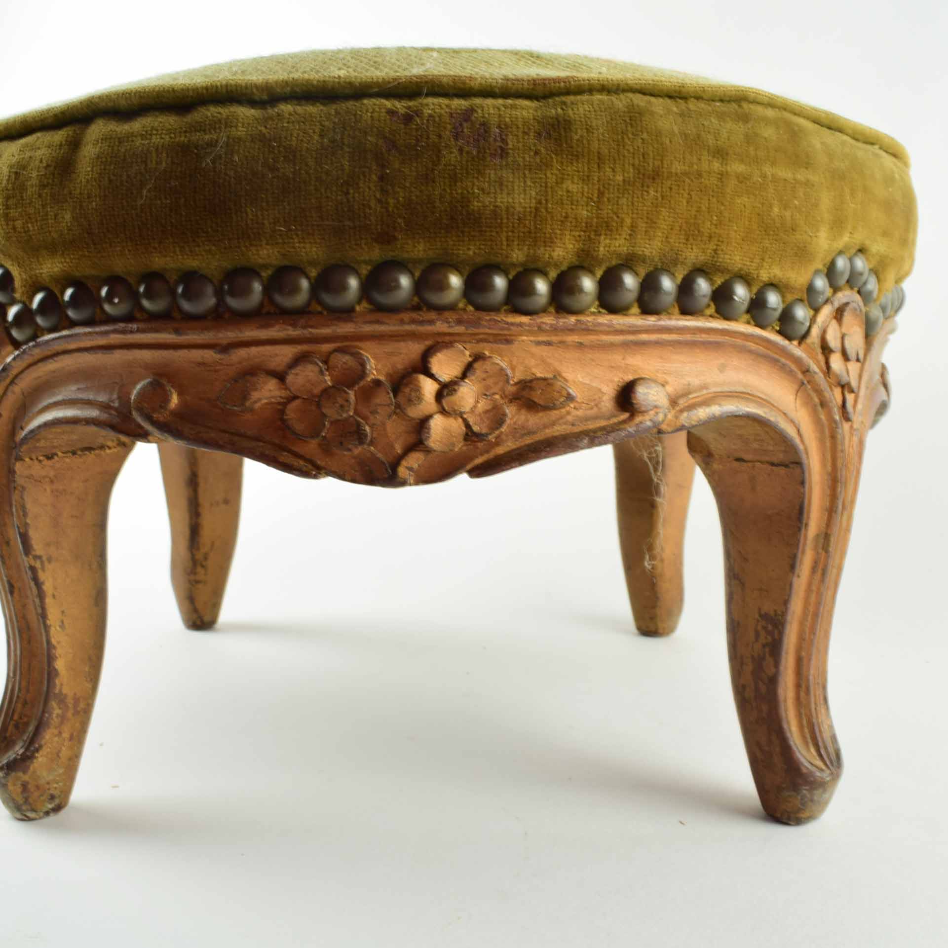 Vintage French Style Needlepoint Footstool