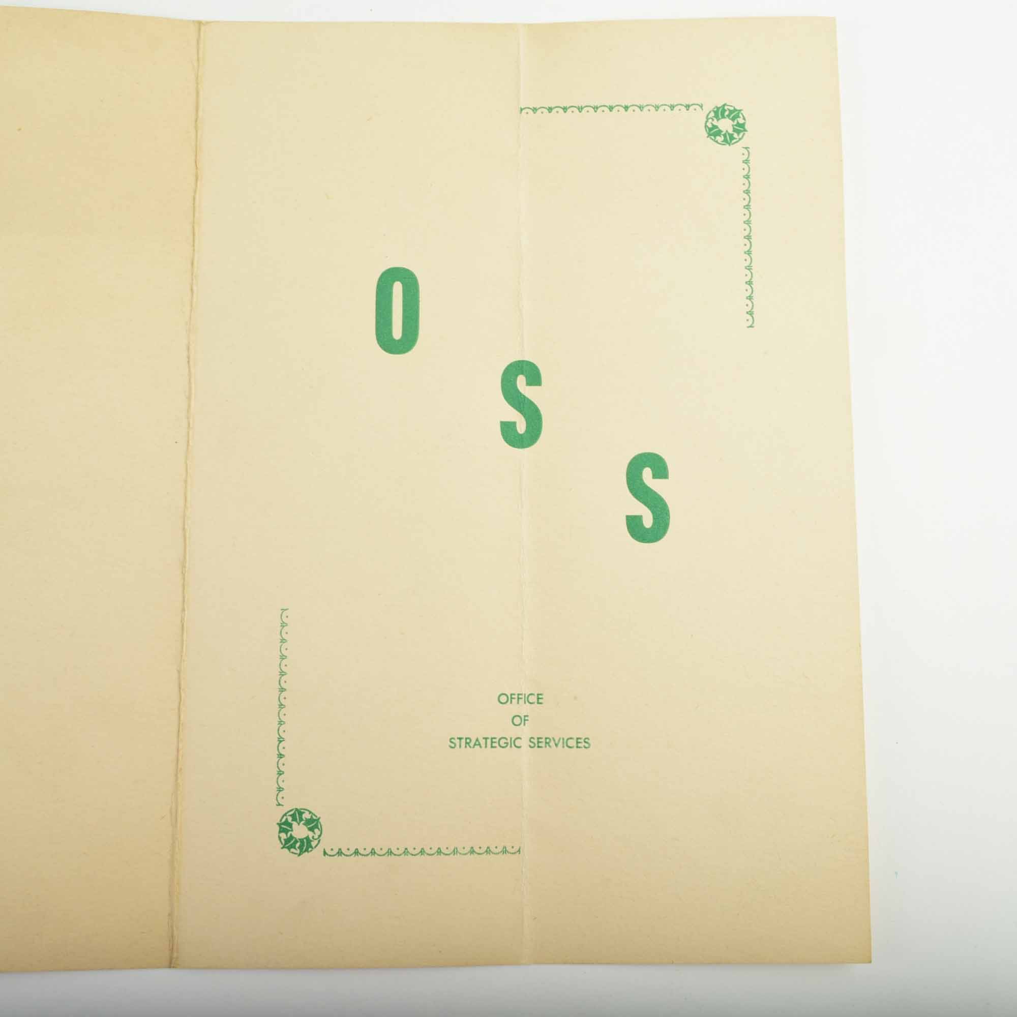 Office of Strategic Services (OSS), WWII Memorabilia and Historic Ephemera