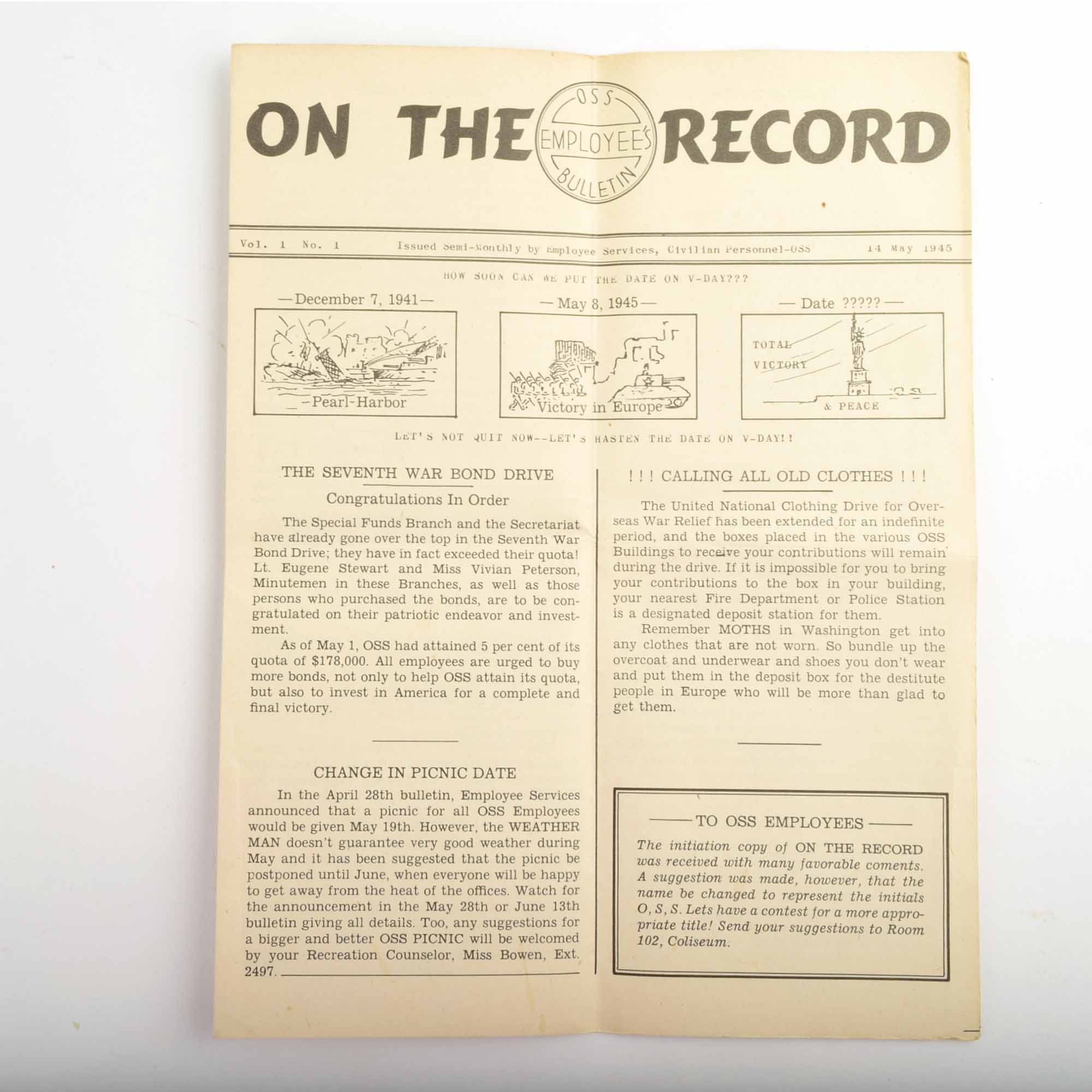 Office of Strategic Services (OSS), WWII Memorabilia and Historic Ephemera