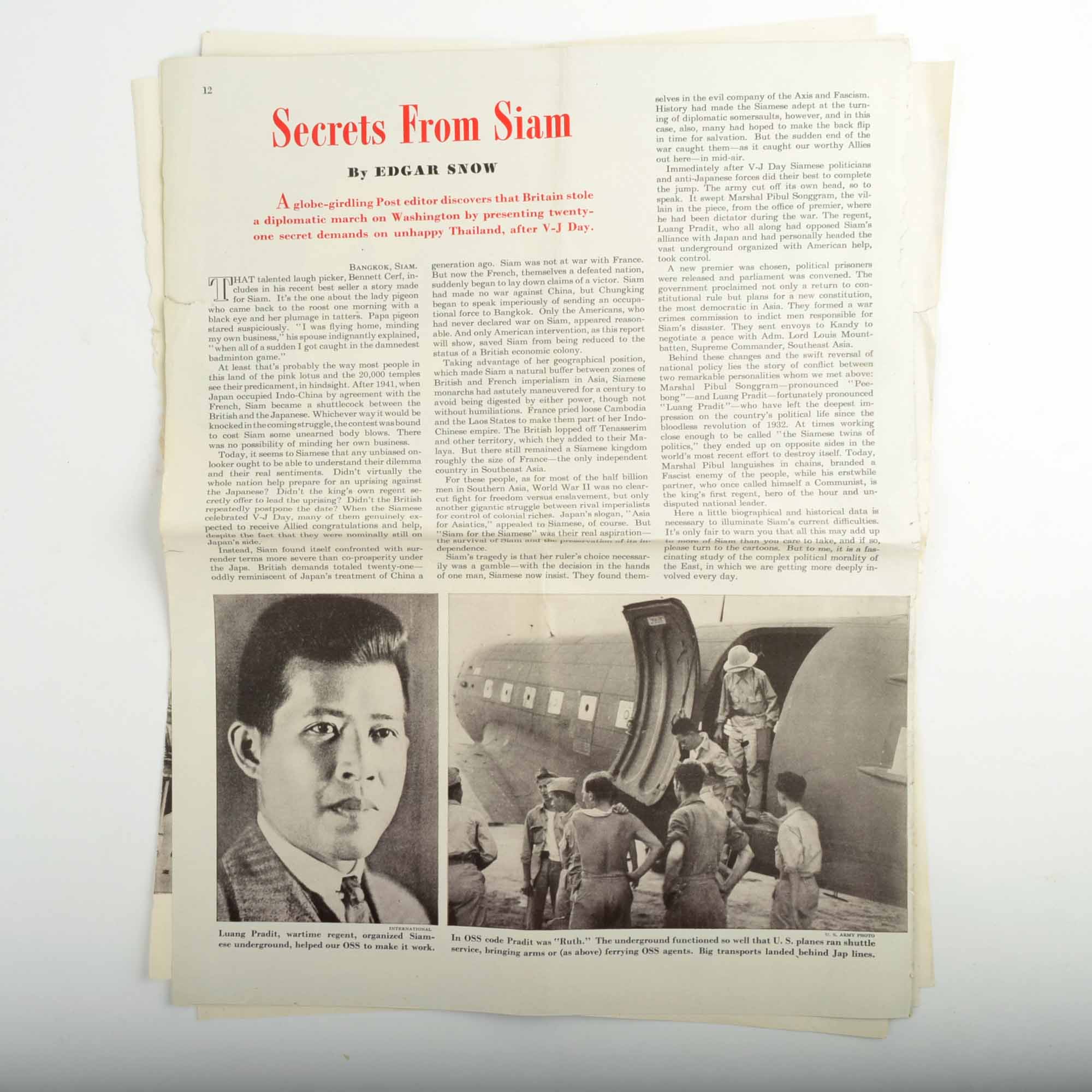 Office of Strategic Services (OSS), WWII Memorabilia and Historic Ephemera