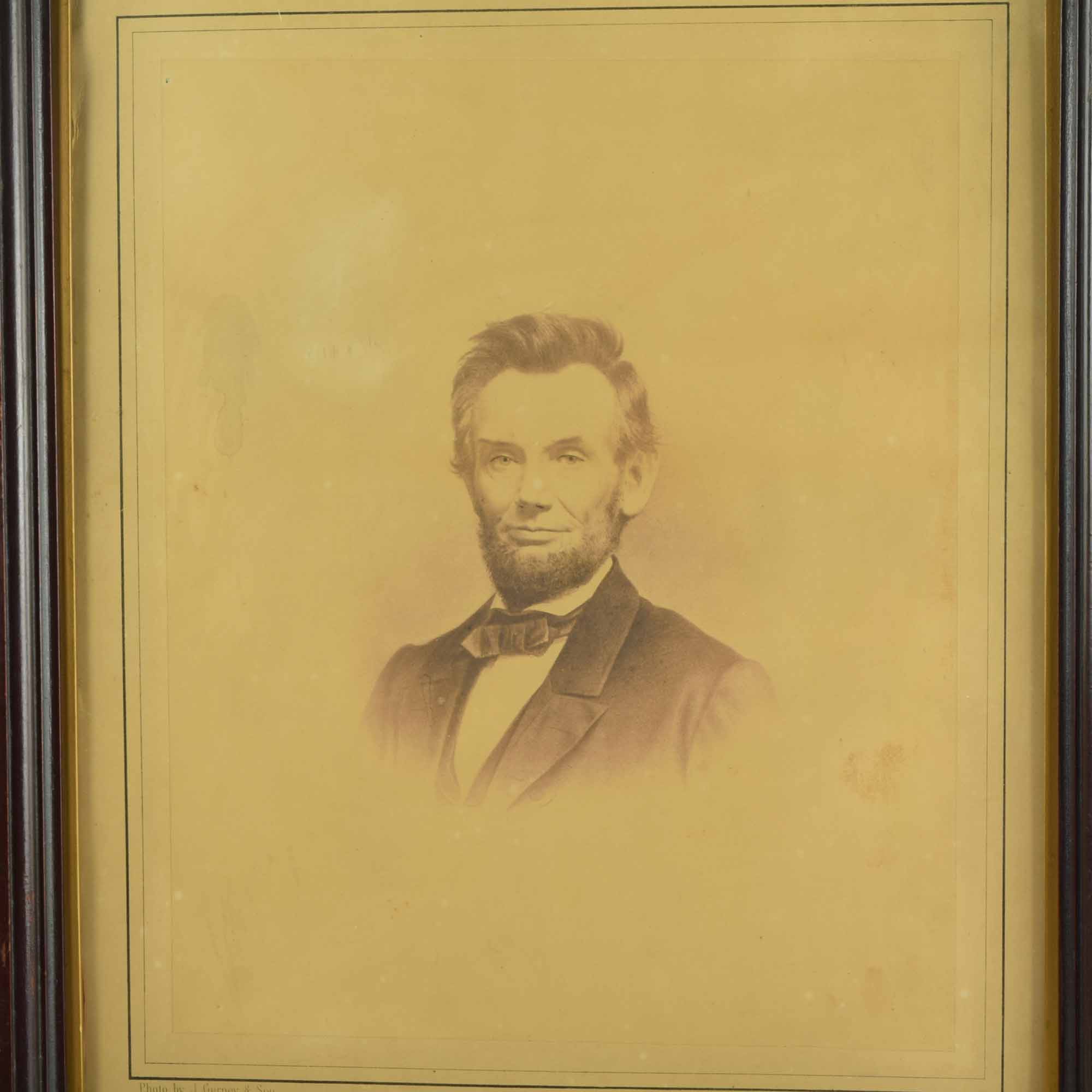 Antique Mathew Brady Abraham Lincoln Large Photographic Portrait