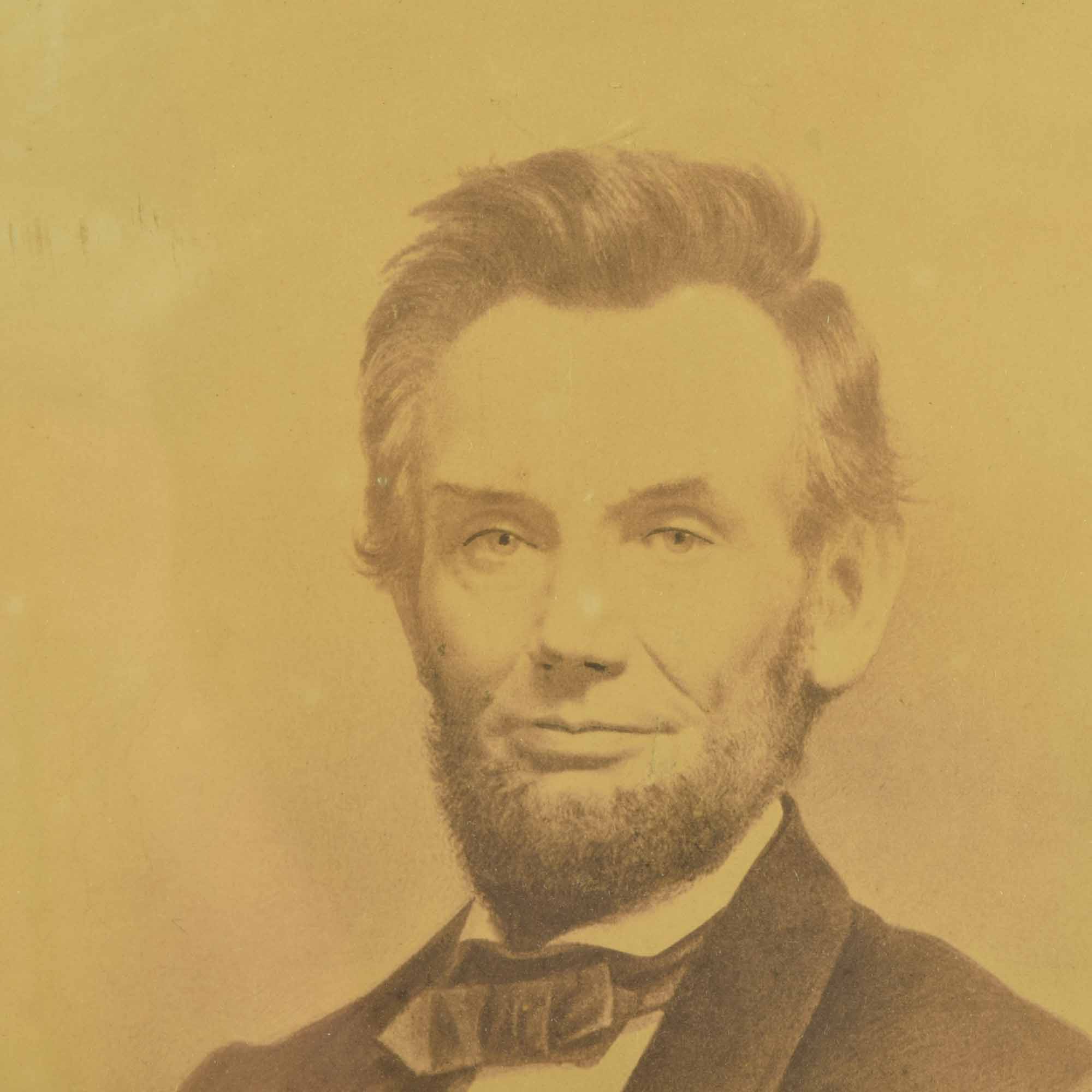 Antique Mathew Brady Abraham Lincoln Large Photographic Portrait