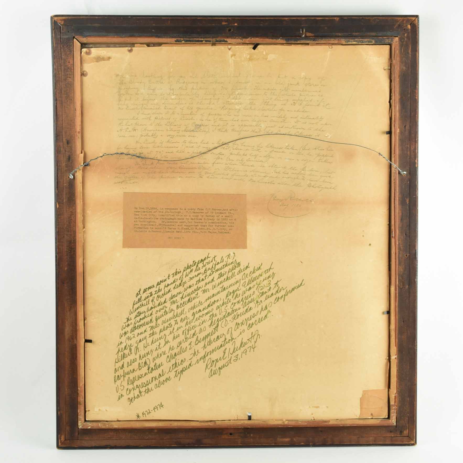 Antique Mathew Brady Abraham Lincoln Large Photographic Portrait