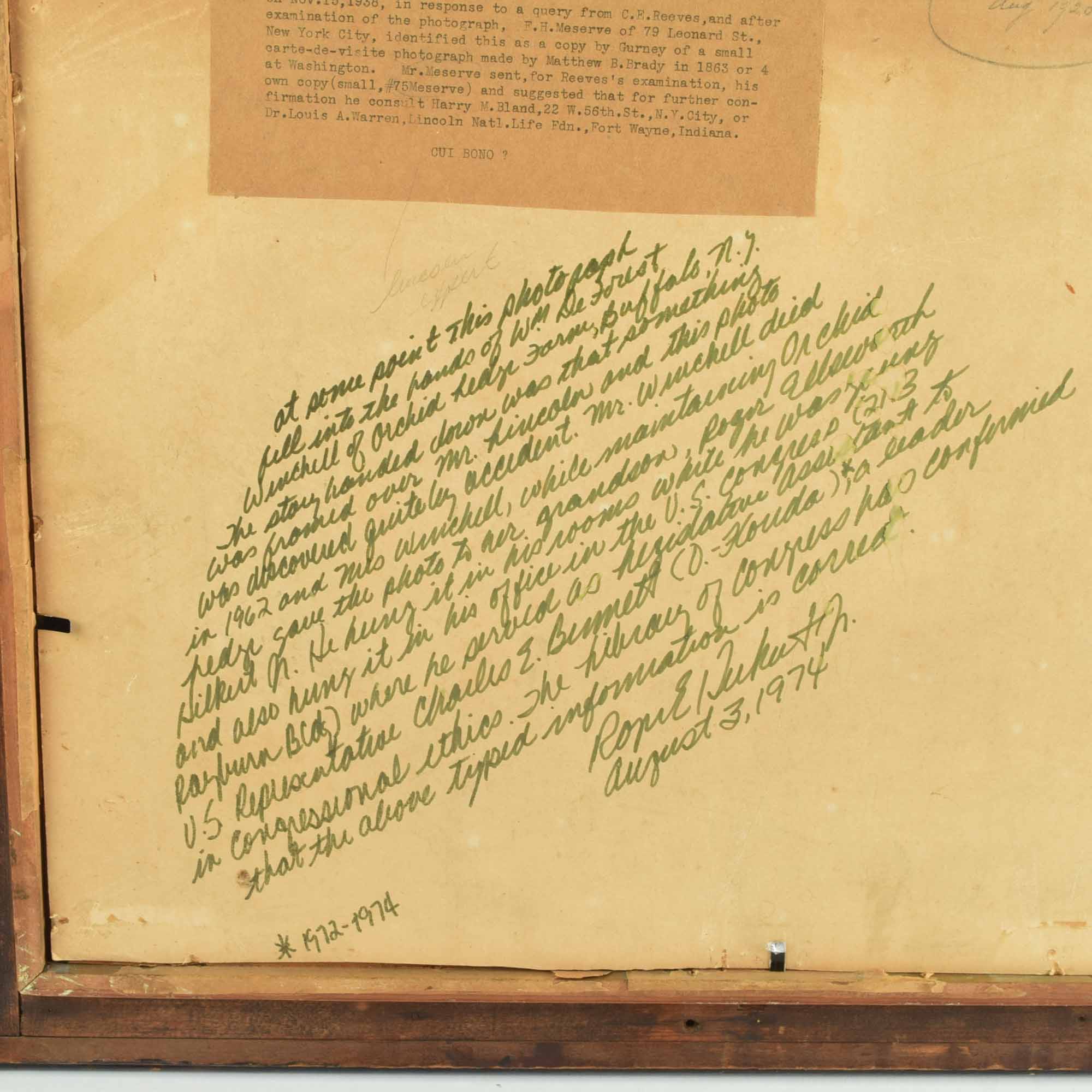 Antique Mathew Brady Abraham Lincoln Large Photographic Portrait