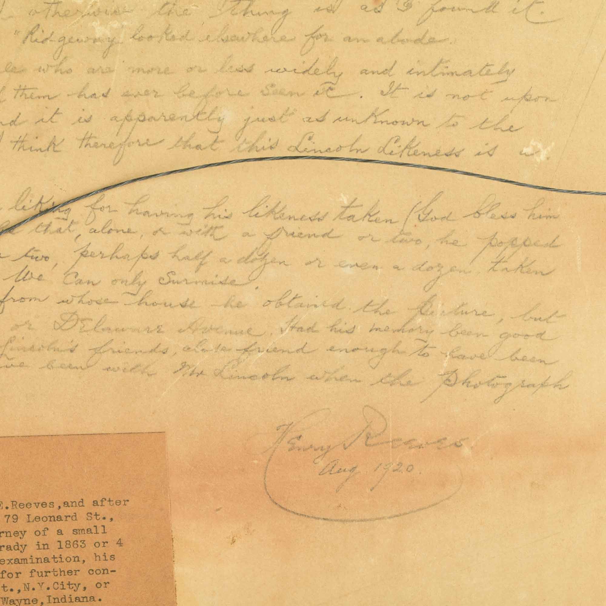 Antique Mathew Brady Abraham Lincoln Large Photographic Portrait