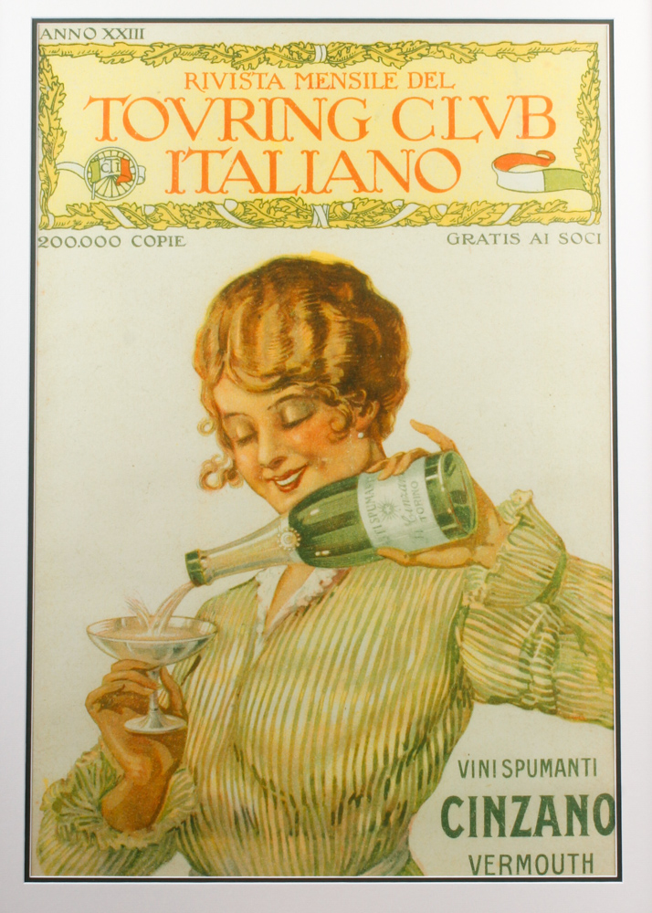 Vintage Cinzano Vermouth Advertisement Lithograph