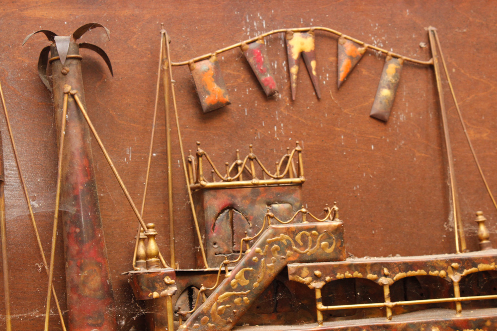 Large Lighted Steamship Sculpture