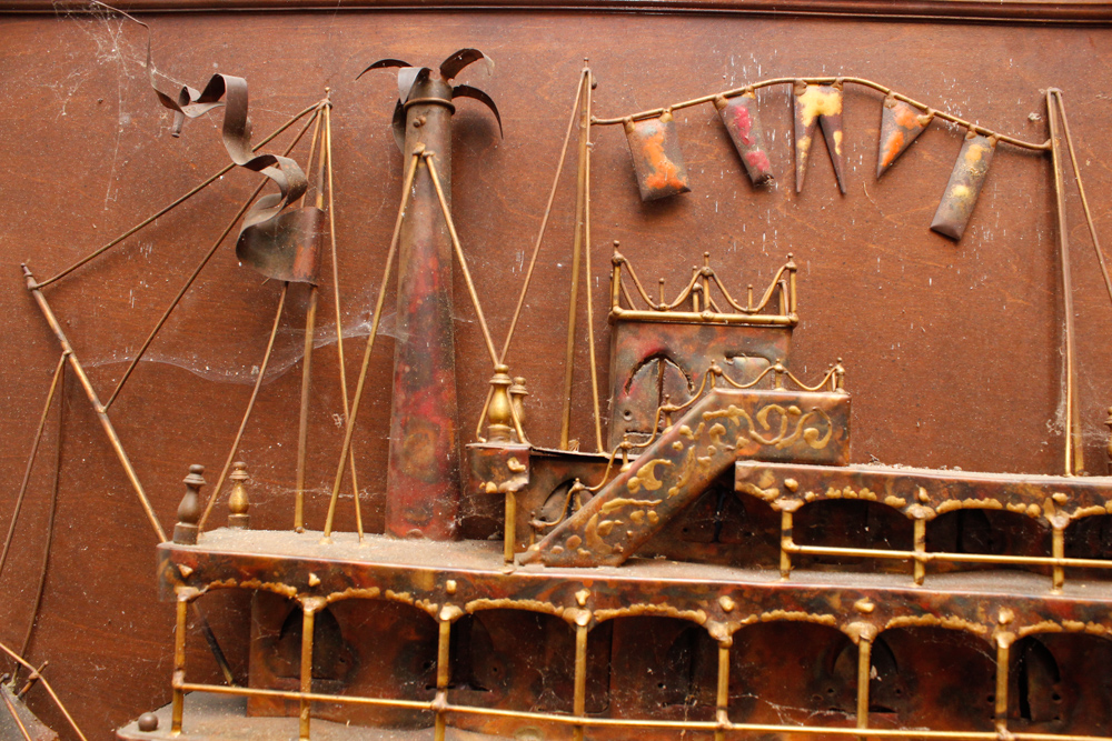 Large Lighted Steamship Sculpture