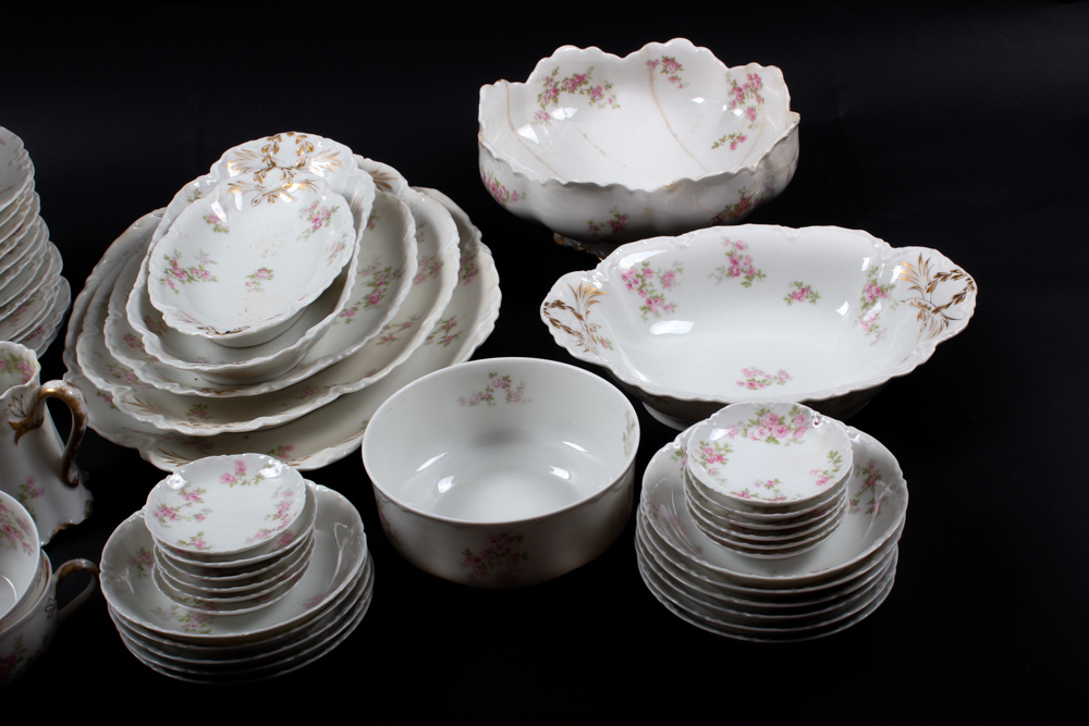 Large Set of Haviland Limoges Porcelain Tableware