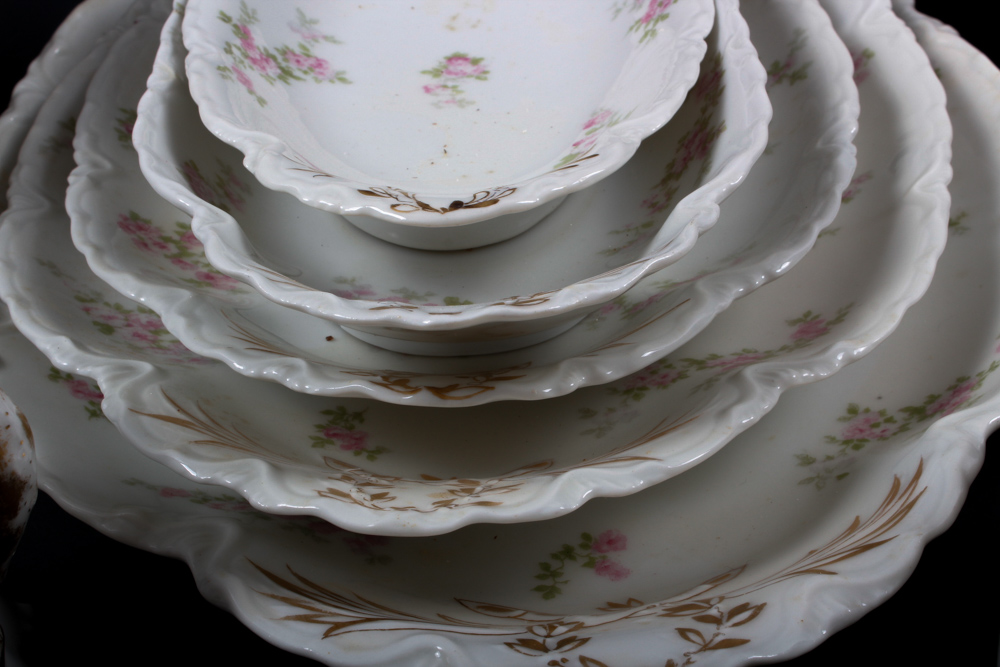 Large Set of Haviland Limoges Porcelain Tableware