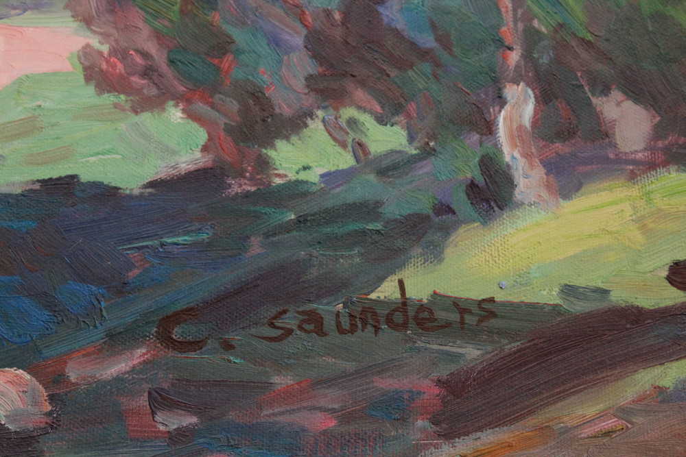 C. Saunders Framed Landscape Painting