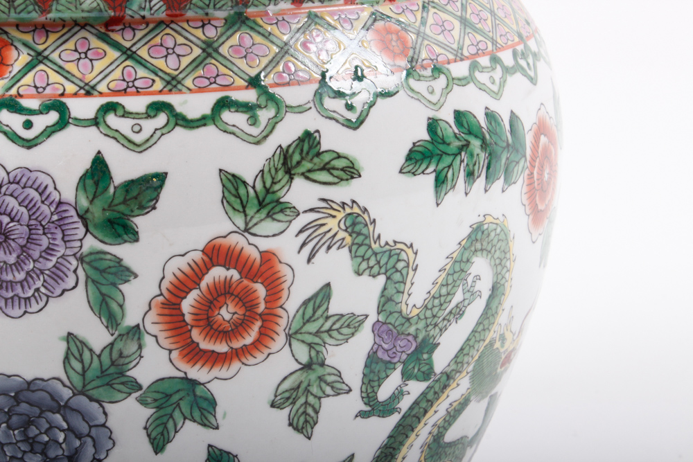 Hand-Painted Chinese Ceramic Planter