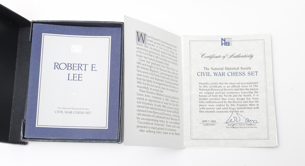 Franklin Mint Civil War Chess Set